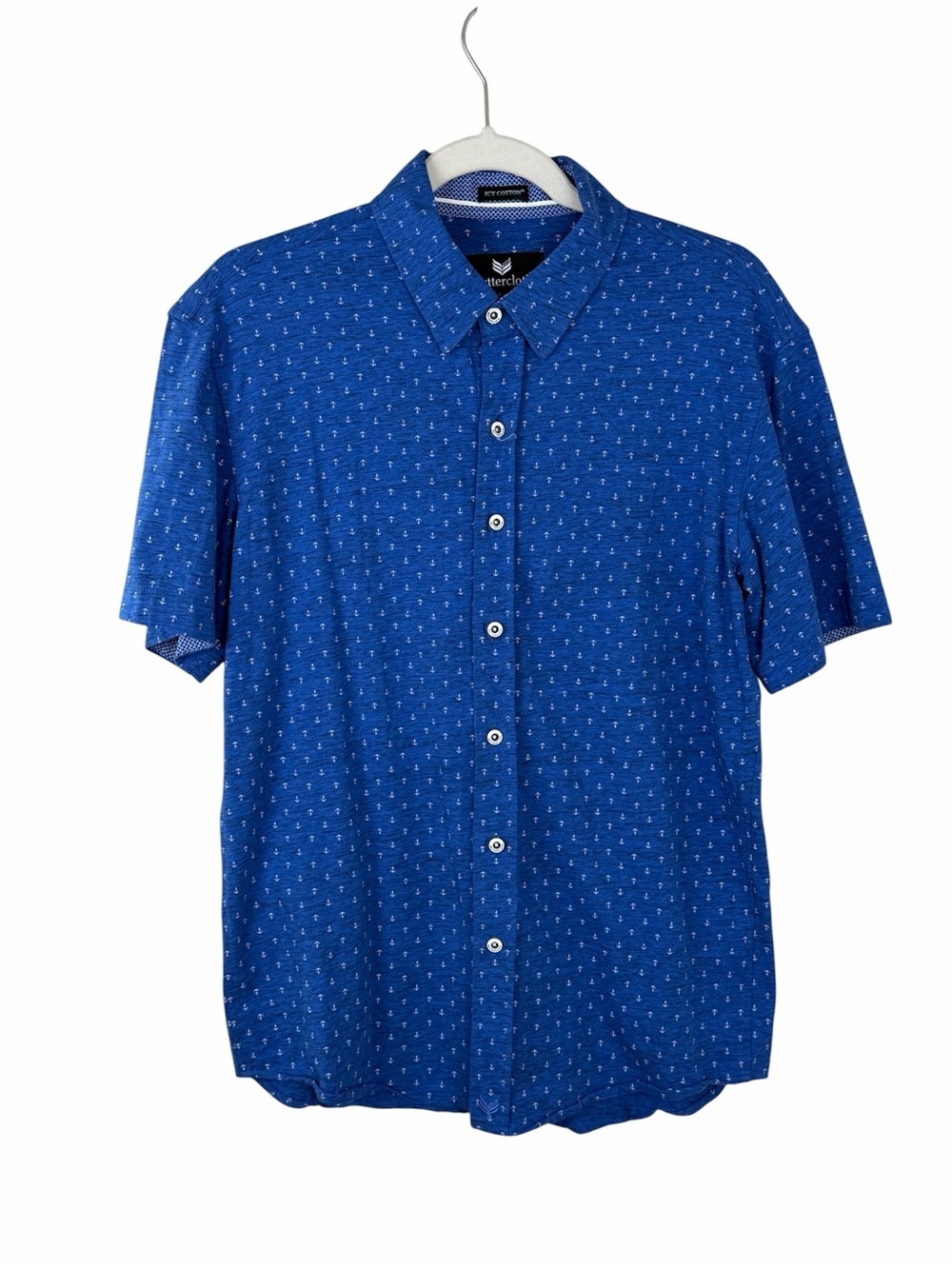 Buttercloth Icy Cotton Stretch Anchor Print Short Sleeve Shirt